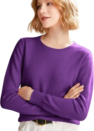 Cashmere Sweaters for Women Wool Blend Knit Sweater Long Sleeve Crewneck Pullover Sweater 2024 Fall Outfits