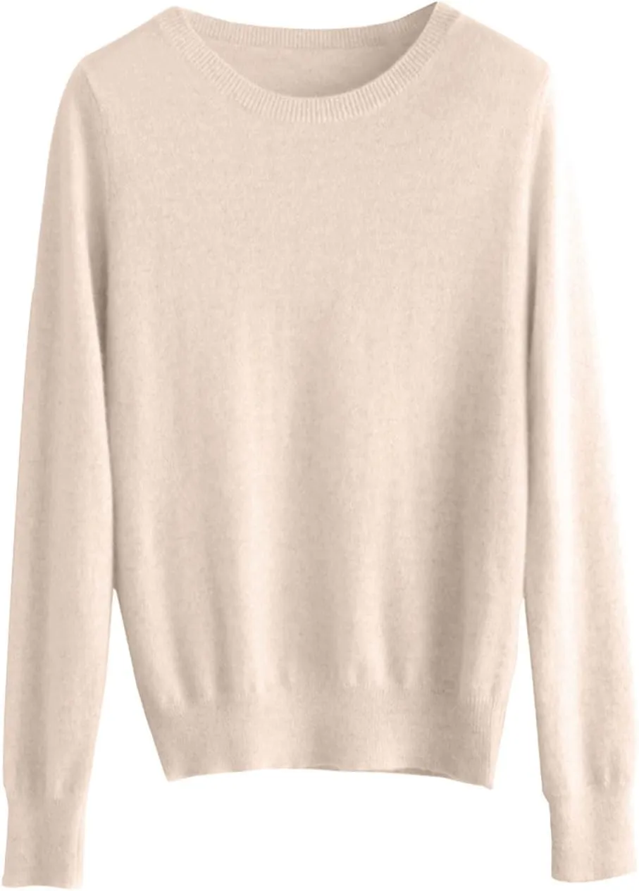 Cashmere Sweaters for Women Wool Blend Knit Sweater Long Sleeve Crewneck Pullover Sweater 2024 Fall Outfits