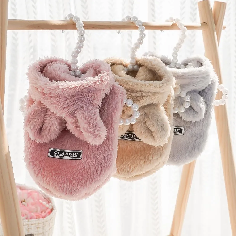 Cat Bunny Ears Costume Cute Dog Kitten Hoodies Sweater Rabbit Ears Puppy Pet Apparel (Small,Pink)