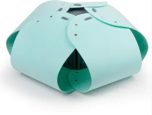 Cat Tunnel for Indoor Cats Interactive Detachable Washable Play Tunnel Soft Felt Donut House with Interactive Toy for Kittens with 5-Petal Flower Design(Sky Cyan)