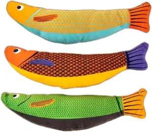 CatsToys Saury Fish, 3 Pack Catnip Crinkle Sound Toys Soft and Durable, Interactive Cat Kicker Toys for Indoor Kitten Exercise 9.4 Inches for All Breeds Cat Chew Plush Birthday