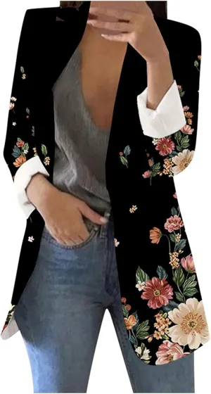ChicCrate Blazer Jackets for Women Casual Long Sleeve Elegant Work Office Jacket Open Front Cardigan Outwear