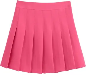 chouyatou Women's Simple High Waist All Around Pleated A-Line Skirt