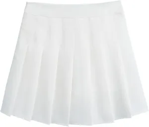 chouyatou Women's Simple High Waist All Around Pleated A-Line Skirt