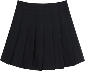 chouyatou Women's Simple High Waist All Around Pleated A-Line Skirt