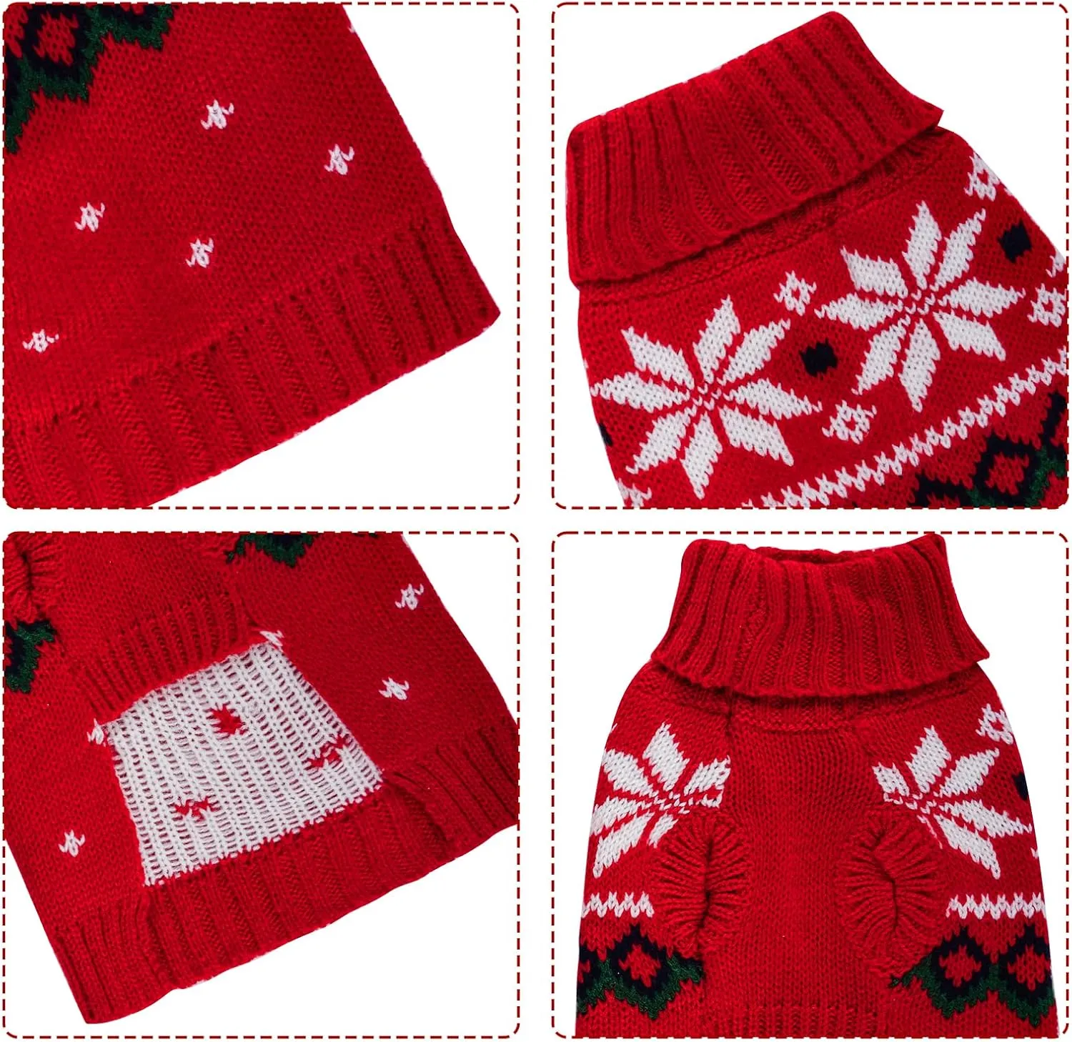 choyaxo Dog Christmas Sweater for Small Pet Dogs Cat Breathable Knitted Warm Cat Outfit for Christmas Warm Apparel for Winter (Red, Medium)
