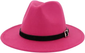 Classic Solid Fedora Hats for Men & Women Wide Brim Hat Panama Dress Fedora Hat