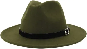 Classic Solid Fedora Hats for Men & Women Wide Brim Hat Panama Dress Fedora Hat