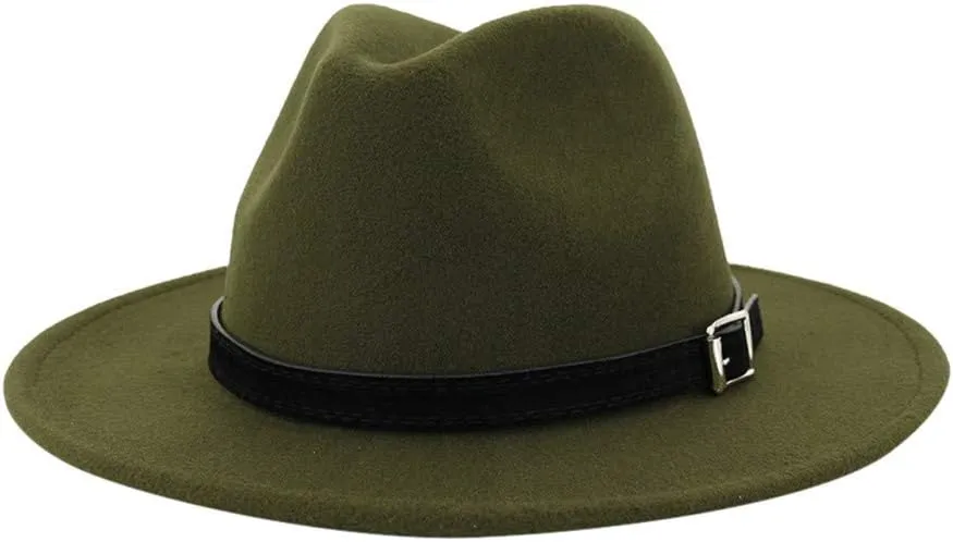 Classic Solid Fedora Hats for Men & Women Wide Brim Hat Panama Dress Fedora Hat