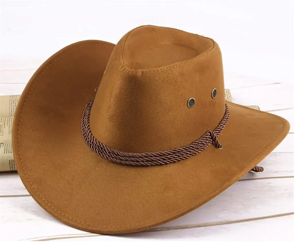 Classic Straw Western Panama Hat for Women and Men Wide Brim Roll Up Fedora Hat Felt Cowboy Cowgirl Fashion Hat