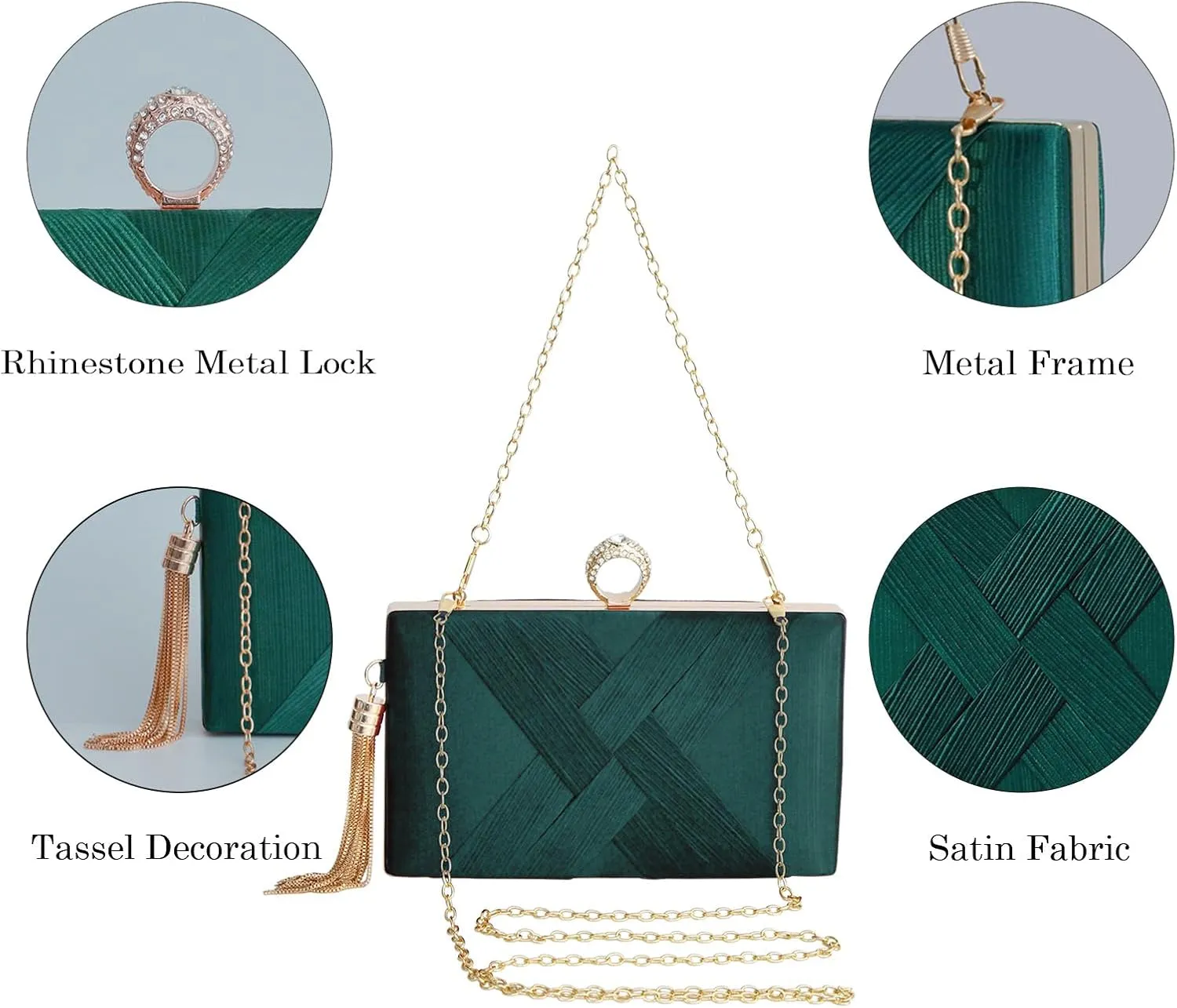 Clutch Purses for Women Tassel Evening Clutch bag Sparkly Diamond Crossbody Shoulder Bag For Wedding Night out Party