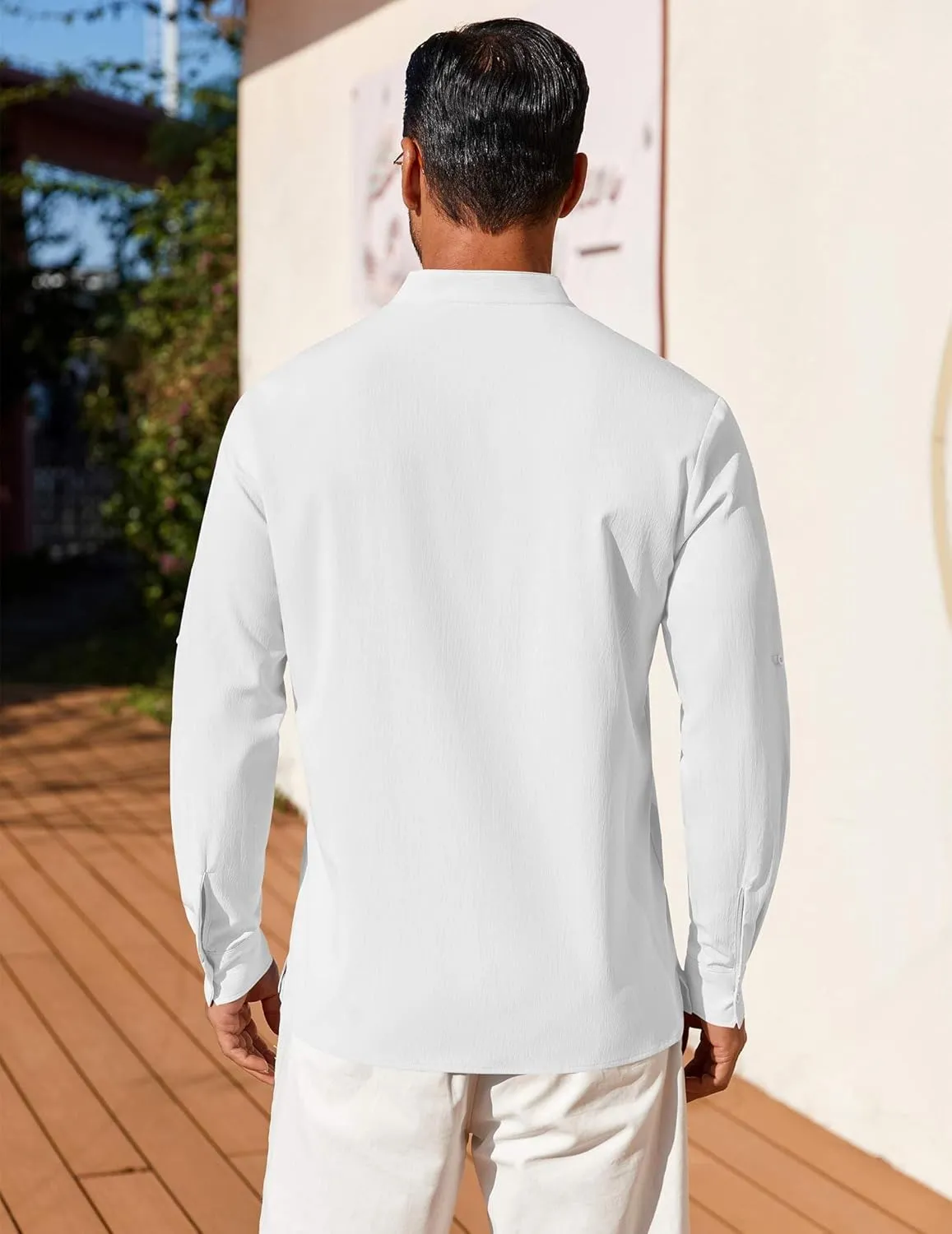 COOFANDY Men's Henley Shirt Long Sleeve Lightweight Casual T-Shirt Summer Beach Hippie Tee Shirt