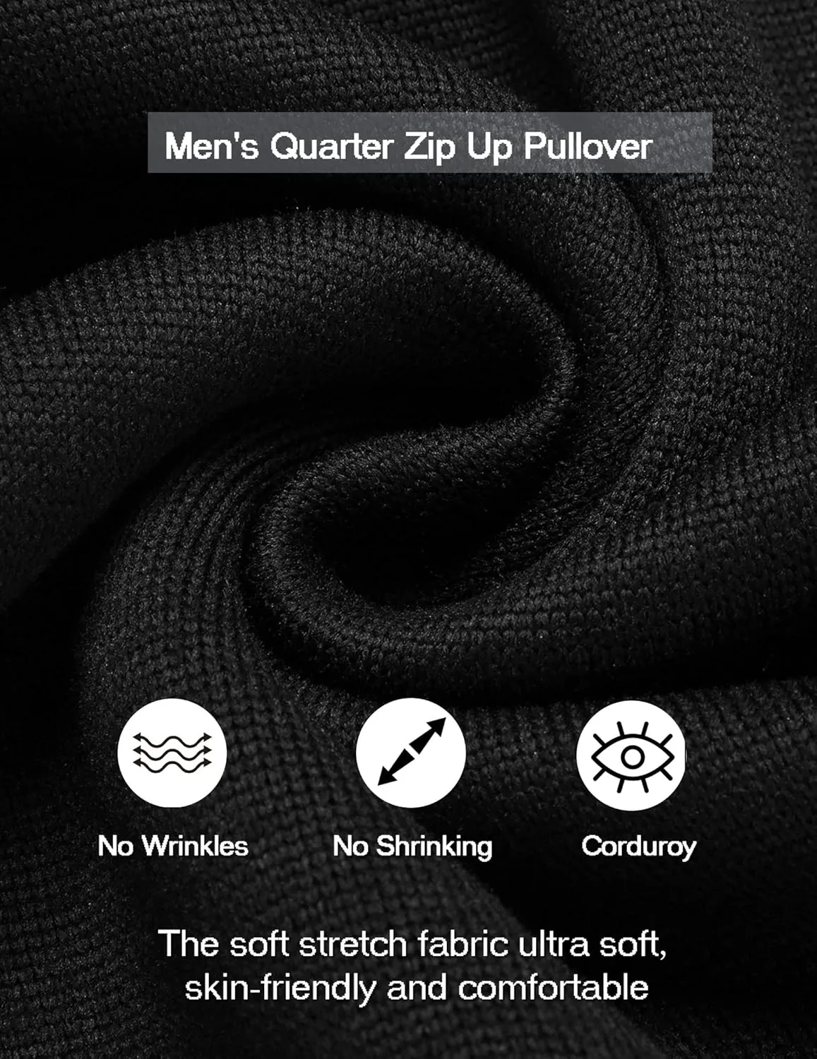 COOFANDY Men's Quarter Zip Pullover Casual Long Sleeve Sweater Slim Fit Sweater Mock Neck Polo Sweater