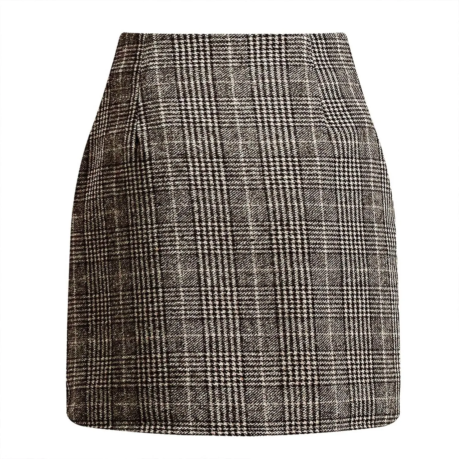 COTECRAM Plaid Mini Skirts for Women Trendy High Waisted Fall Winter Wool Bodycon Pencil Midi Skirts A-line