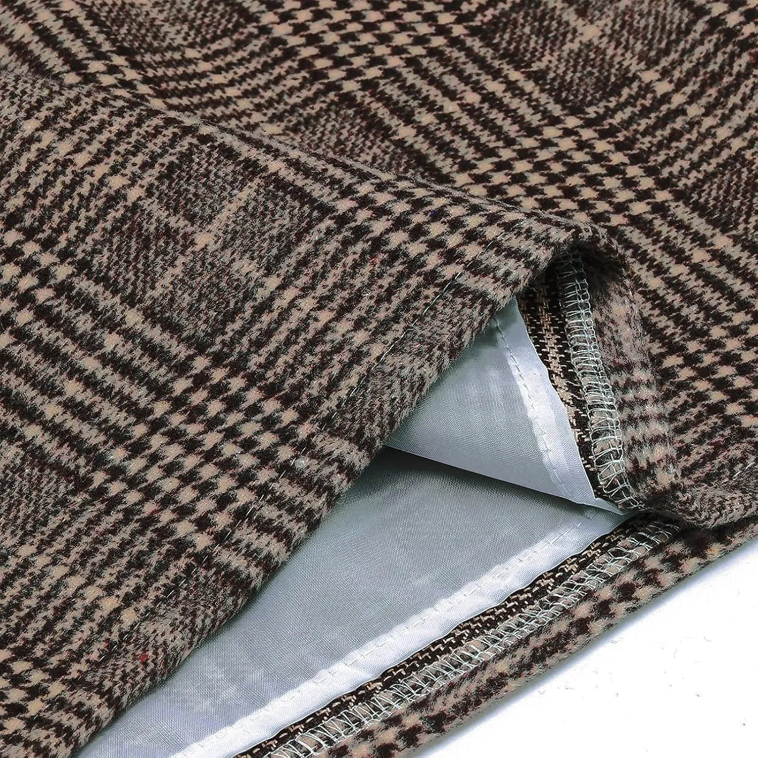 COTECRAM Plaid Mini Skirts for Women Trendy High Waisted Fall Winter Wool Bodycon Pencil Midi Skirts A-line