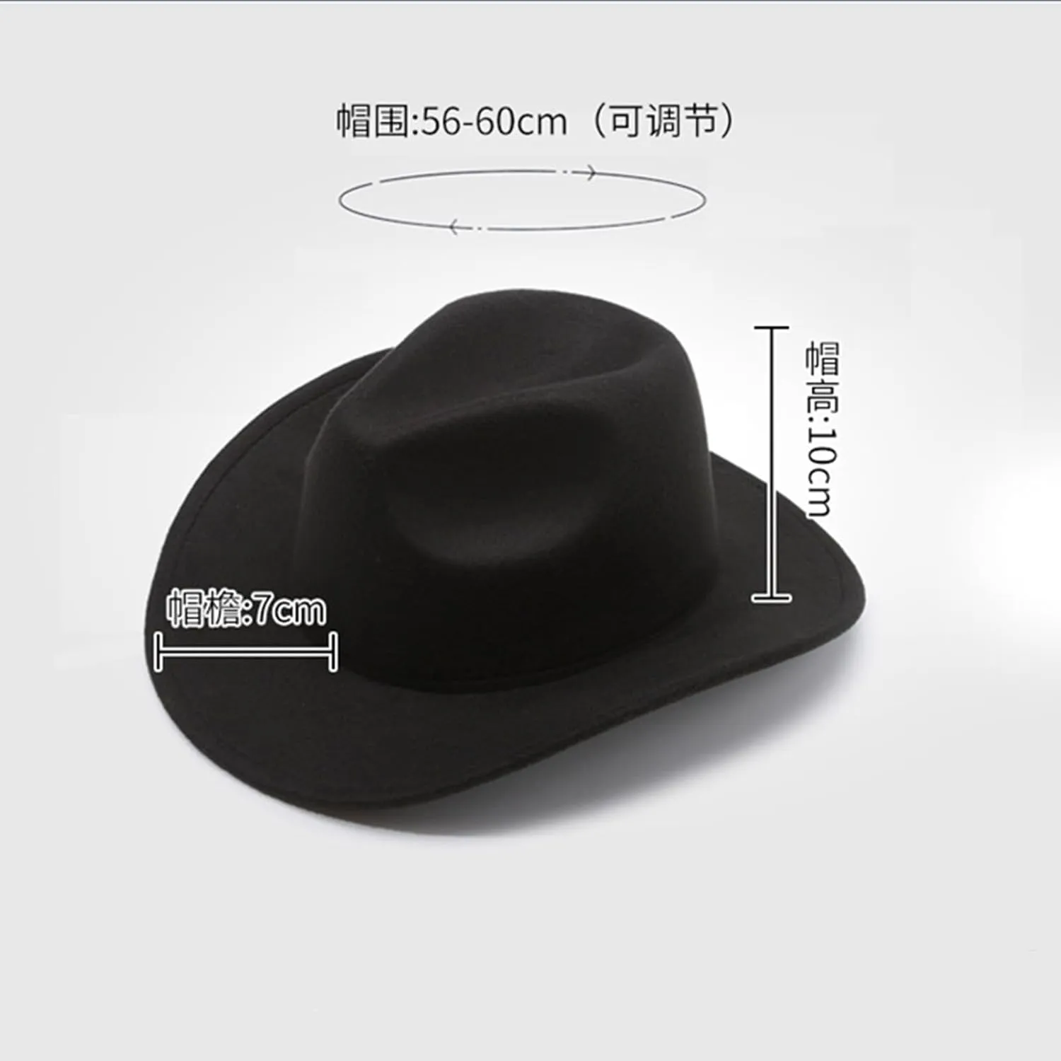 Cowboy Hat for Women and Men Classic Roll Up Felt Wide Brim Vintage Fedora Hats Western Cowboy Cowgirl Hats Unisex