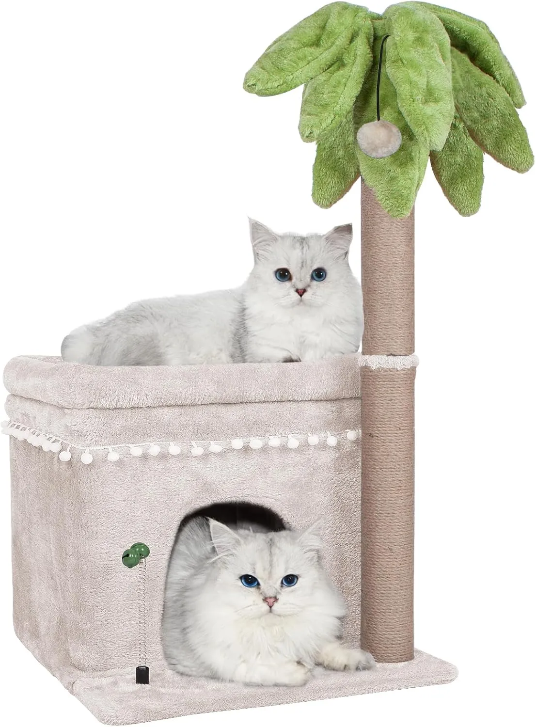 Cute Small Cat Tree,Cat Tree Tower with Sisal-Covered Scratching Post,Play House and Cozy Perch for Cats Playing and Relaxing