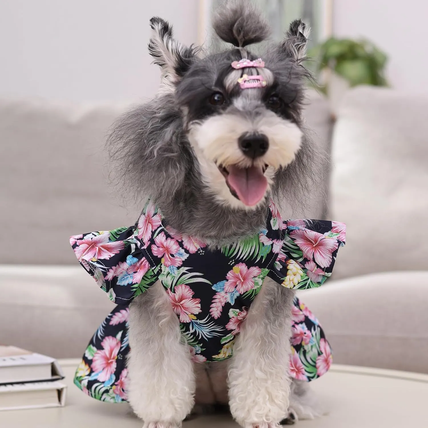 CuteBone Dog Dress Princess Puppy Birthday Dresses with Flutter Sleeves Cat Clothes Outfit for Small Dogs Girl Pet Apparel FX05XS