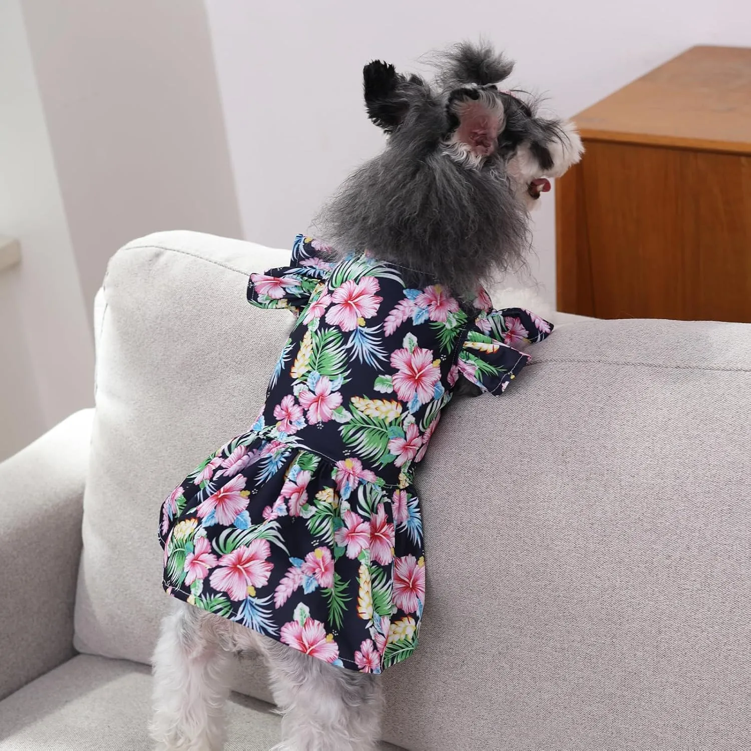 CuteBone Dog Dress Princess Puppy Birthday Dresses with Flutter Sleeves Cat Clothes Outfit for Small Dogs Girl Pet Apparel FX05XS