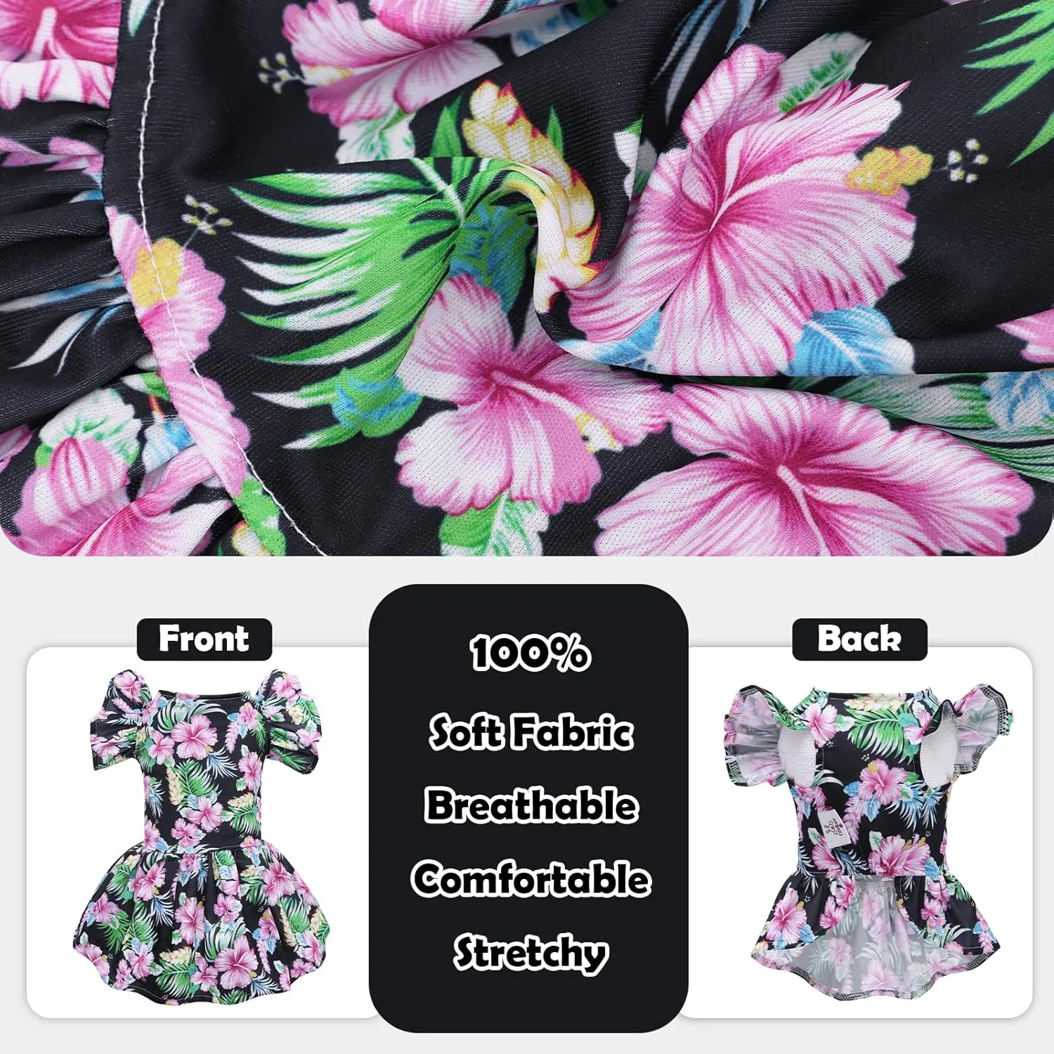 CuteBone Dog Dress Princess Puppy Birthday Dresses with Flutter Sleeves Cat Clothes Outfit for Small Dogs Girl Pet Apparel FX05XS
