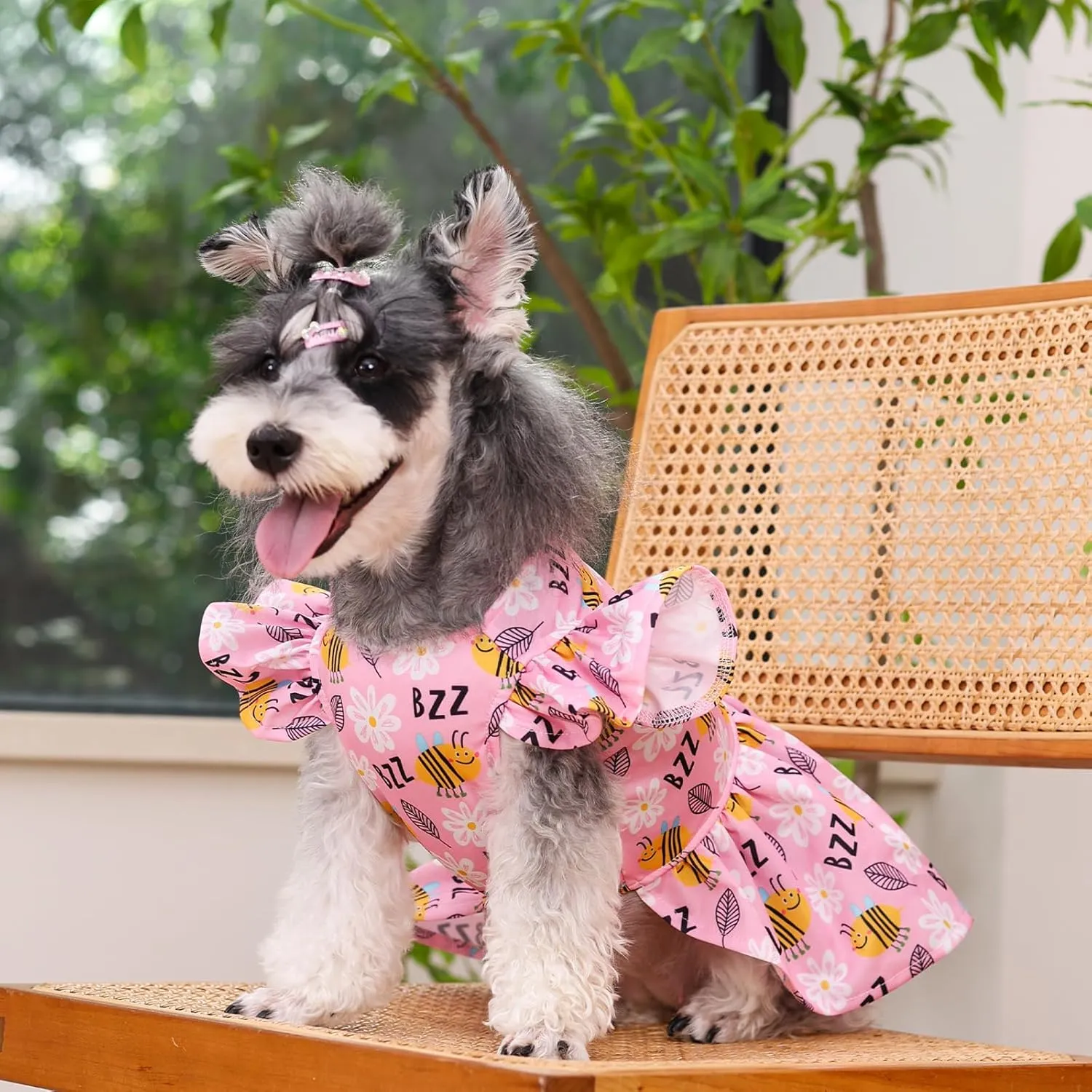 CuteBone Dog Dress Princess Puppy Birthday Dresses with Flutter Sleeves Cat Clothes Outfit for Small Dogs Girl Pet Apparel FX08S