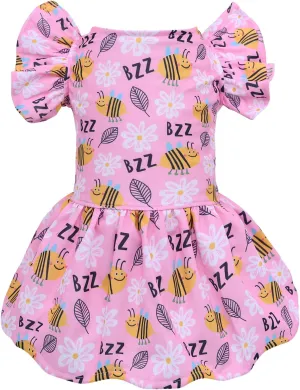 CuteBone Dog Dress Princess Puppy Birthday Dresses with Flutter Sleeves Cat Clothes Outfit for Small Dogs Girl Pet Apparel FX08S