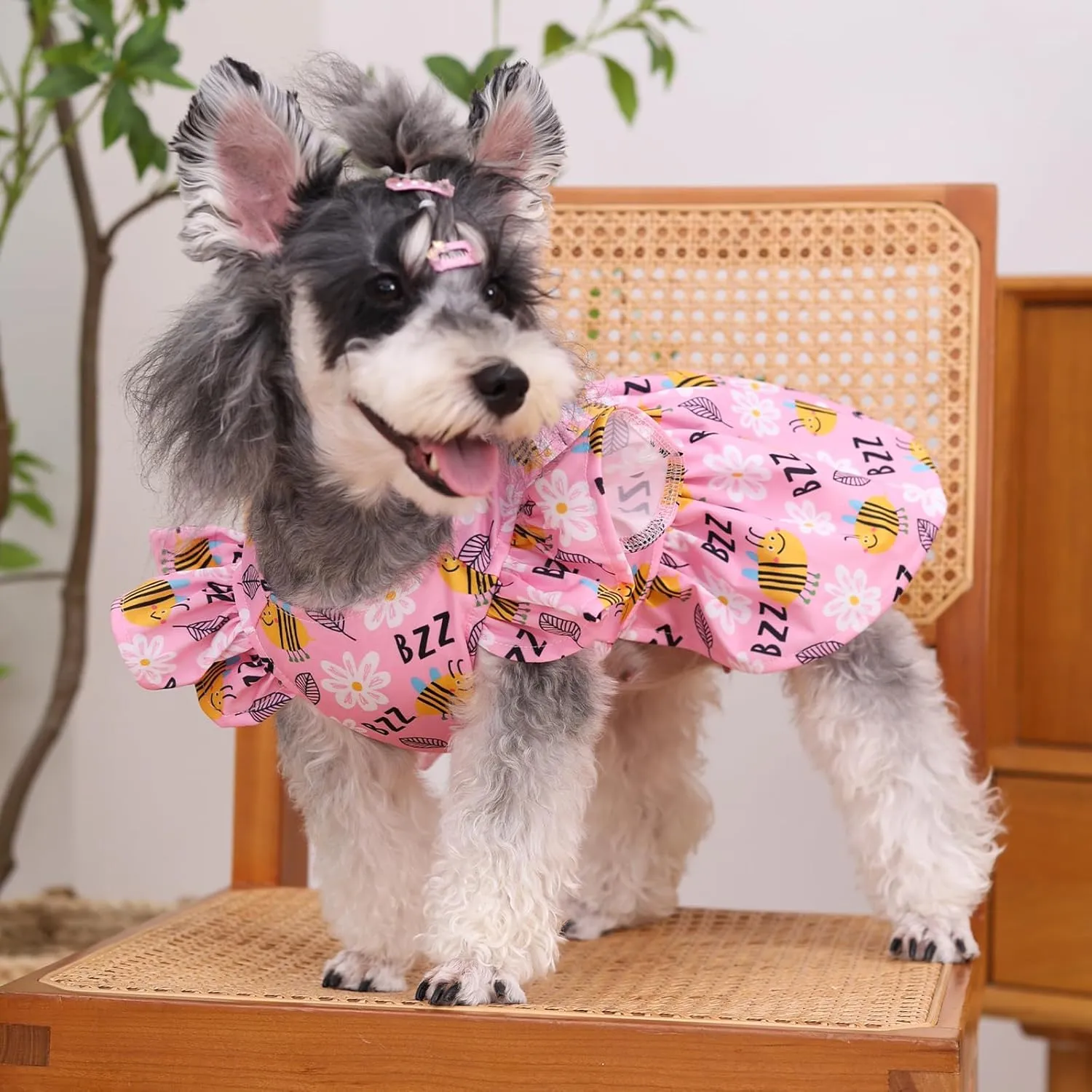 CuteBone Dog Dress Princess Puppy Birthday Dresses with Flutter Sleeves Cat Clothes Outfit for Small Dogs Girl Pet Apparel FX08S