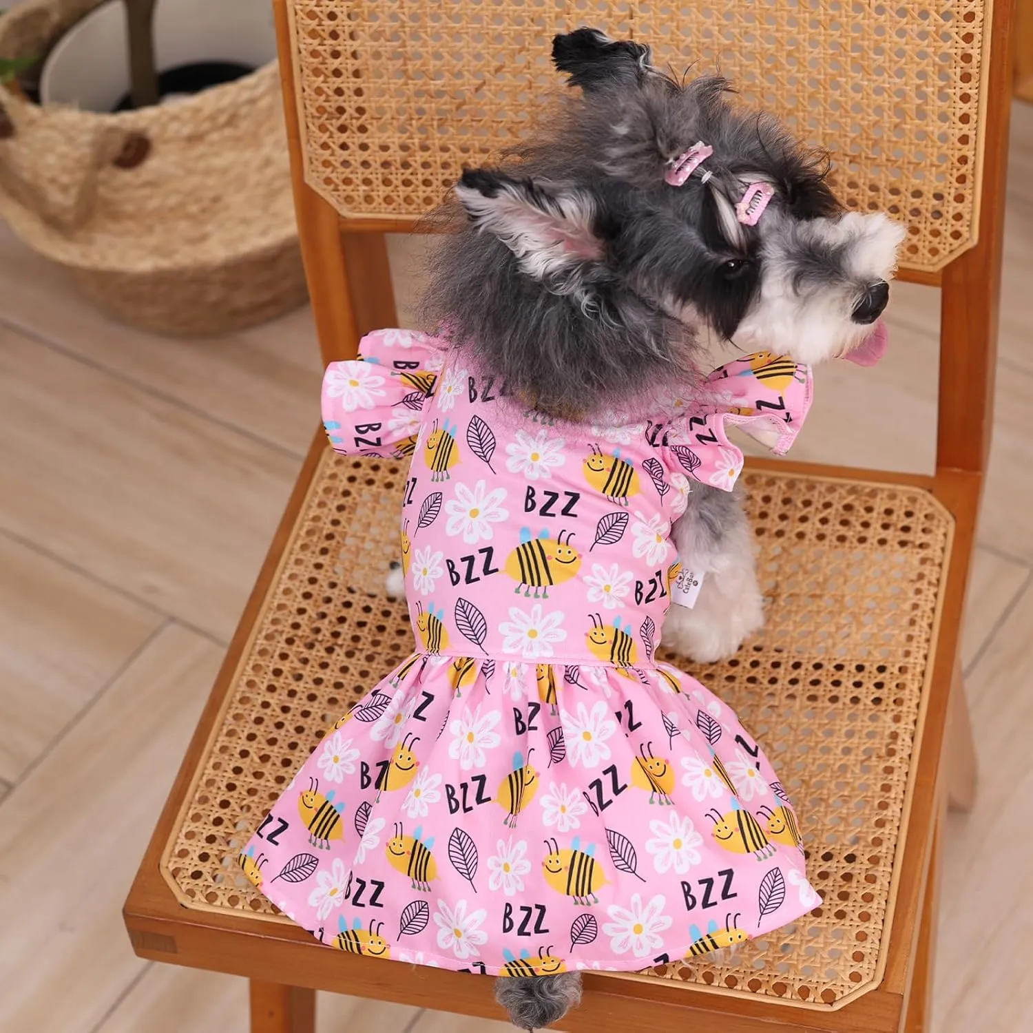 CuteBone Dog Dress Princess Puppy Birthday Dresses with Flutter Sleeves Cat Clothes Outfit for Small Dogs Girl Pet Apparel FX08S