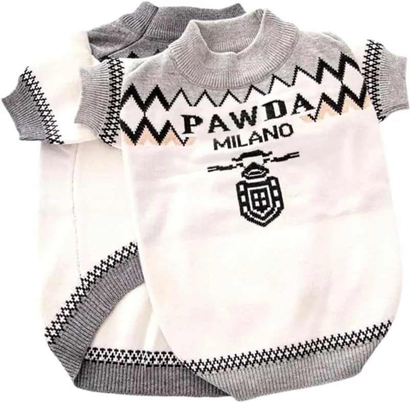 Designer Dog Clothes Sweater Shirt Outfit Small XS Teacup Cute Dogs Puppies French Bulldog Dachshund Chihuahua Cats Maltese Boy Girl (X-Small, Pawda)