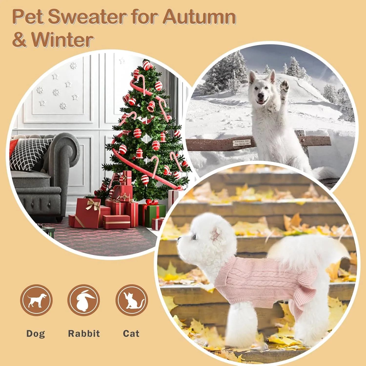 Dog Cat Sweater Dress Warm Pet Sweater for Large Dogs, Cute Knitted Classic Dog Clothes Halloween Pet Apparel for Girls Boys, Green XL