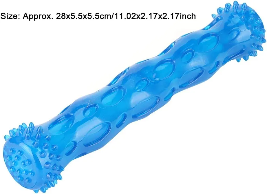 Dog Chew Toys, Silicone Non Toxic Tasteless Safe Bite Resistant Pet Molar Teeth Cleaning Stick, Puppy Toothbrush Interactive Dog Toys for Small Medium Large Dogs Pet (Blue L)