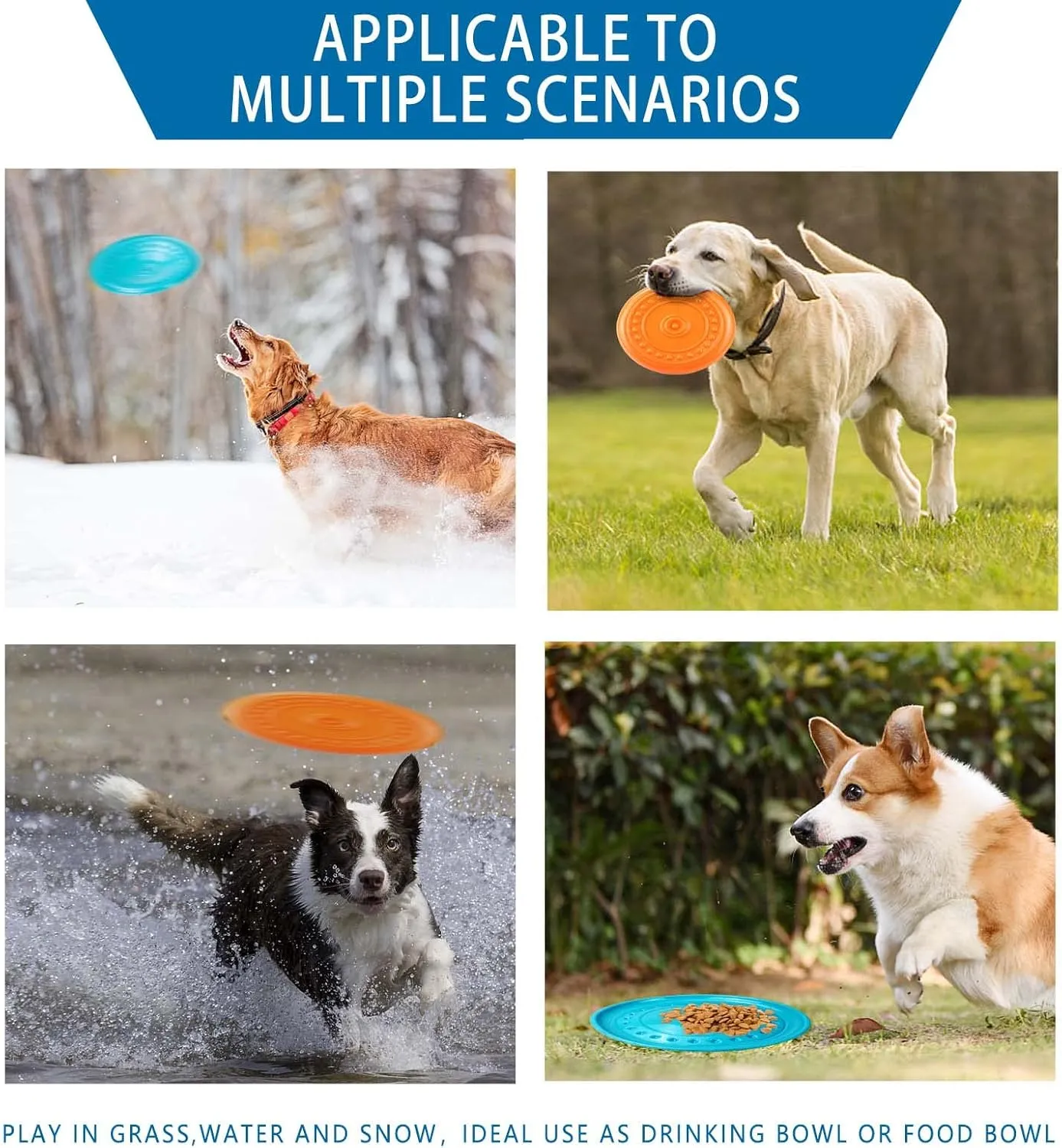 Durable Dog Flying Disc Dog Toys for Aggressive Chewers Big Dogs Toys for Large Medium Small Dogs Puppy Toy Outdoor Soft Rubber Dog Toys for Aggressive Chewers Dog Chew Toy Pet Toys for Dog