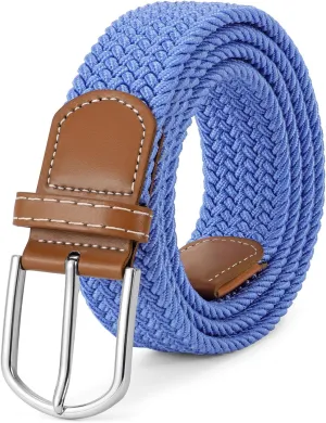 Elastic Braided Belt Mens Golf Belts No-Hole Design Lightweight Breathable Woven Stretch Belt for Golf Casual
