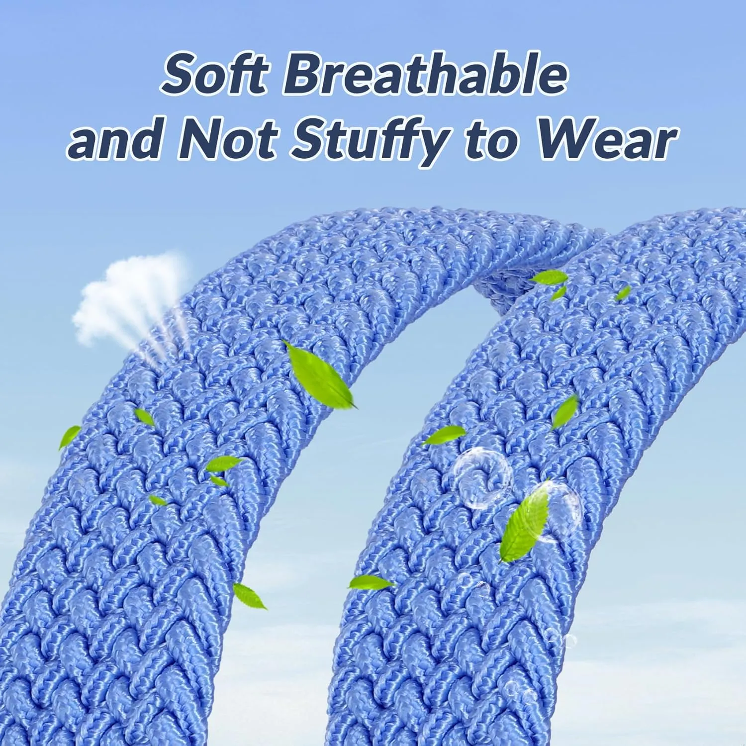 Elastic Braided Belt Mens Golf Belts No-Hole Design Lightweight Breathable Woven Stretch Belt for Golf Casual