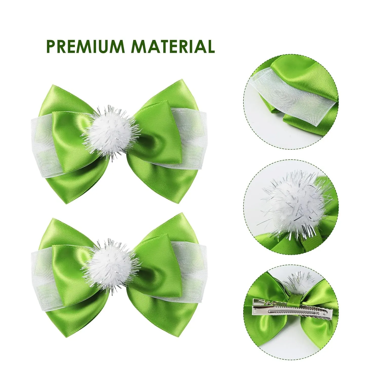 Fairy Hair Bow Clips for Girls Women 5 Inch Role Play Halloween Princess Costume Dress Up Accessories