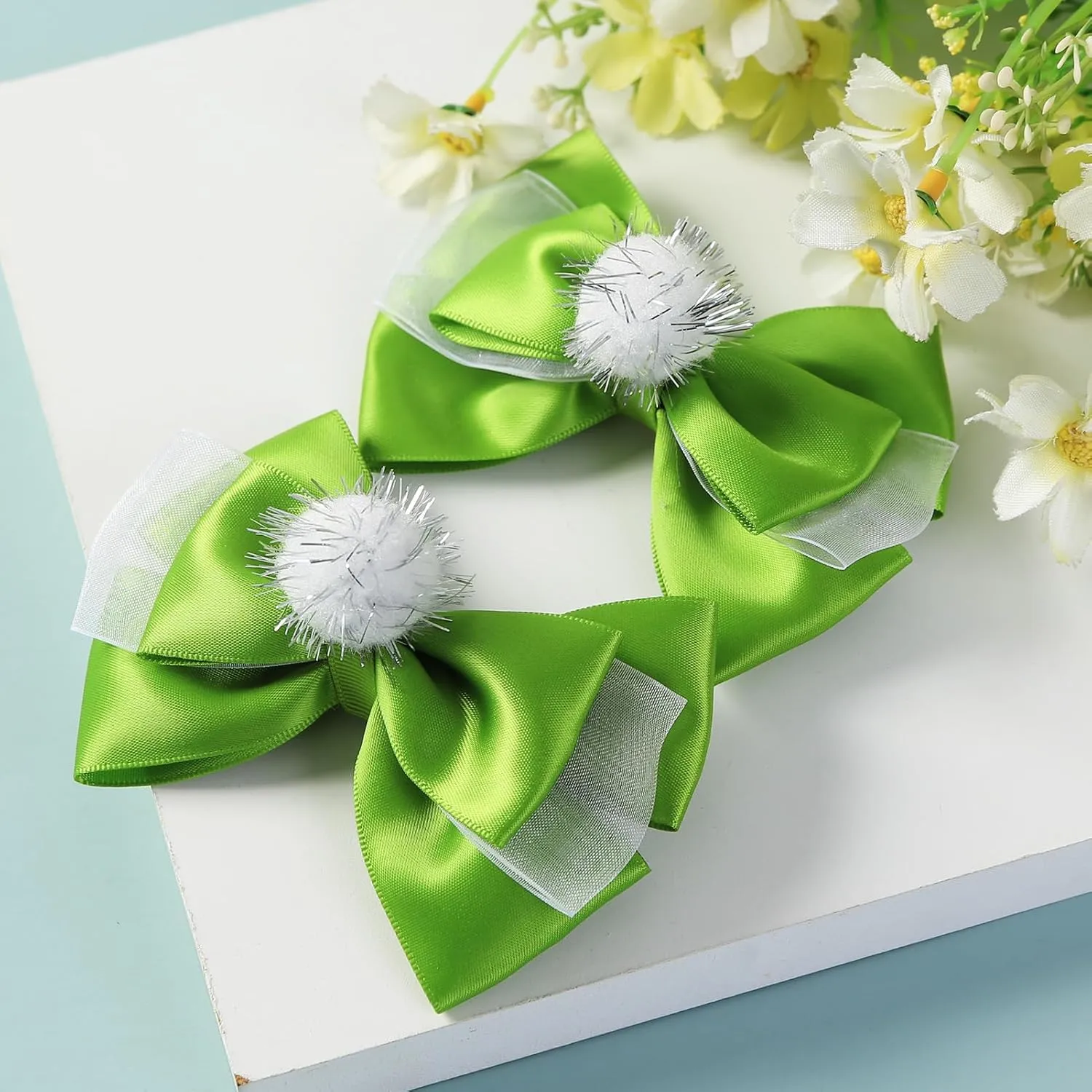 Fairy Hair Bow Clips for Girls Women 5 Inch Role Play Halloween Princess Costume Dress Up Accessories