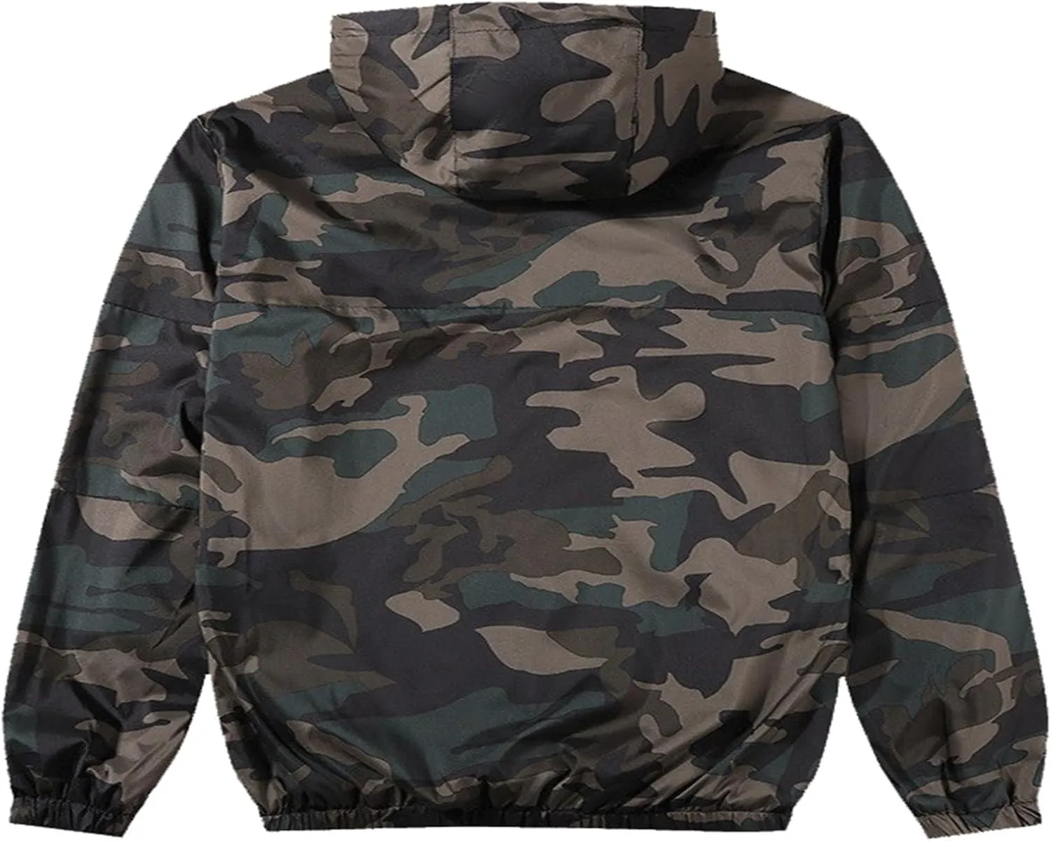 Finelylove Mens Lightweight Jacket with Hood Solid Zip Up Windbreaker Active Breathable Casual Jackets with Zip Pockets