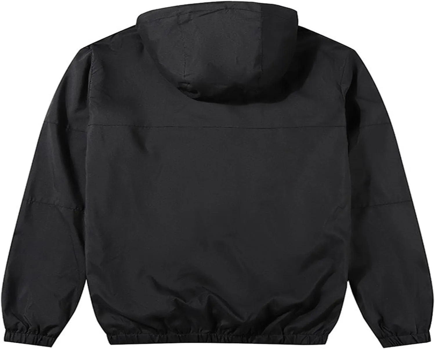 Finelylove Mens Lightweight Jacket with Hood Solid Zip Up Windbreaker Active Breathable Casual Jackets with Zip Pockets