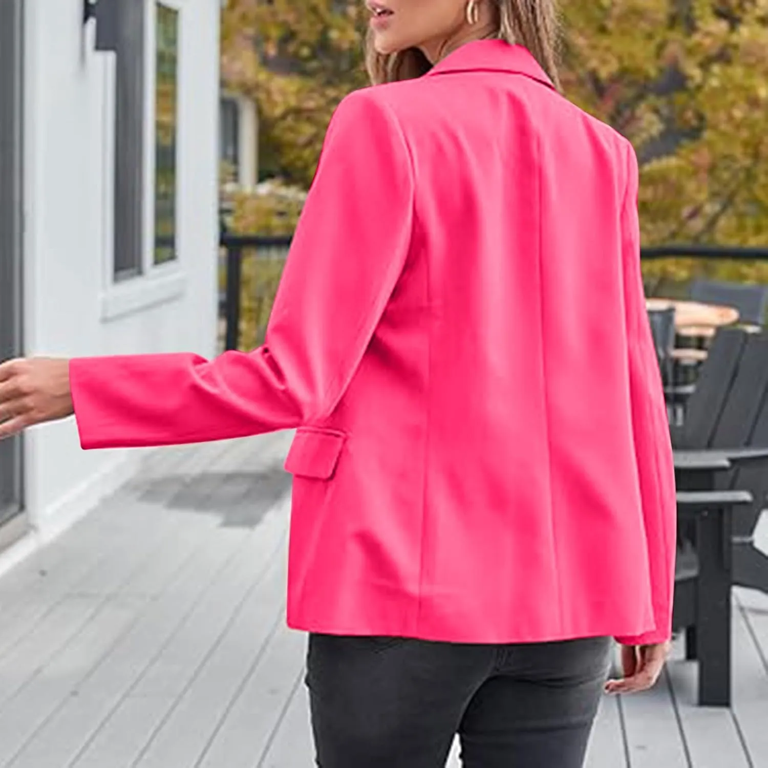 Firzero Womens Blazers for Work Casual 2024 Business Coats Dressy Loose Button Down Cardigan Work Suit Jacket