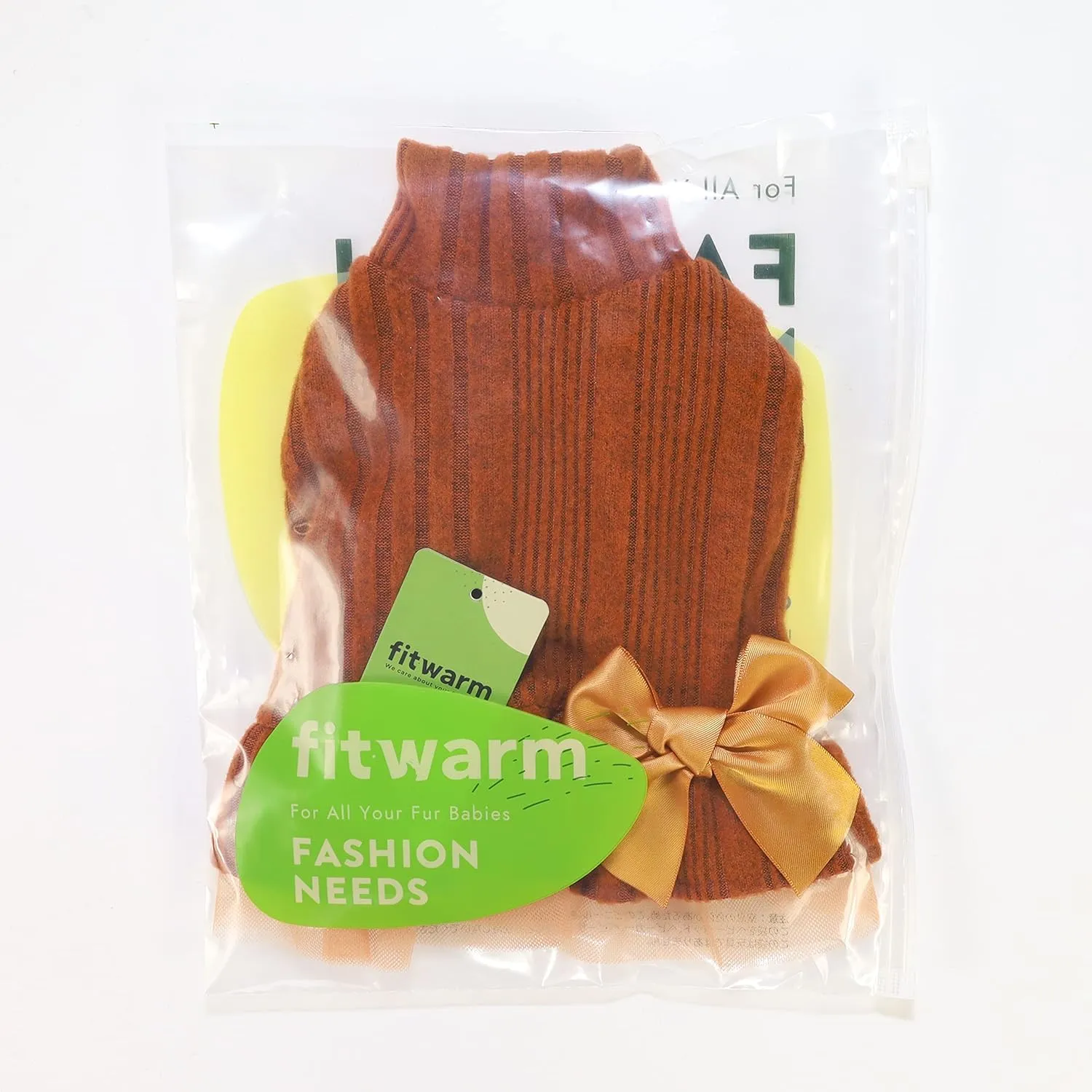 Fitwarm Knitted Dog Tulle Sweater Dress, Dog Winter Clothes for Small Dogs Girl, Cat Apparel, Orange, XS