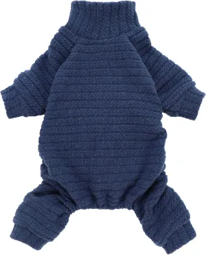 Fitwarm Turtleneck Knitted Dog Sweater Puppy Pajamas Thermal Doggie Winter Clothes Knitwear Pet Coats Cat Apparel Blue X-Large