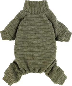 Fitwarm Turtleneck Knitted Dog Sweater Puppy Pajamas Thermal Doggie Winter Clothes Knitwear Pet Coats Cat Apparel Green X-Large