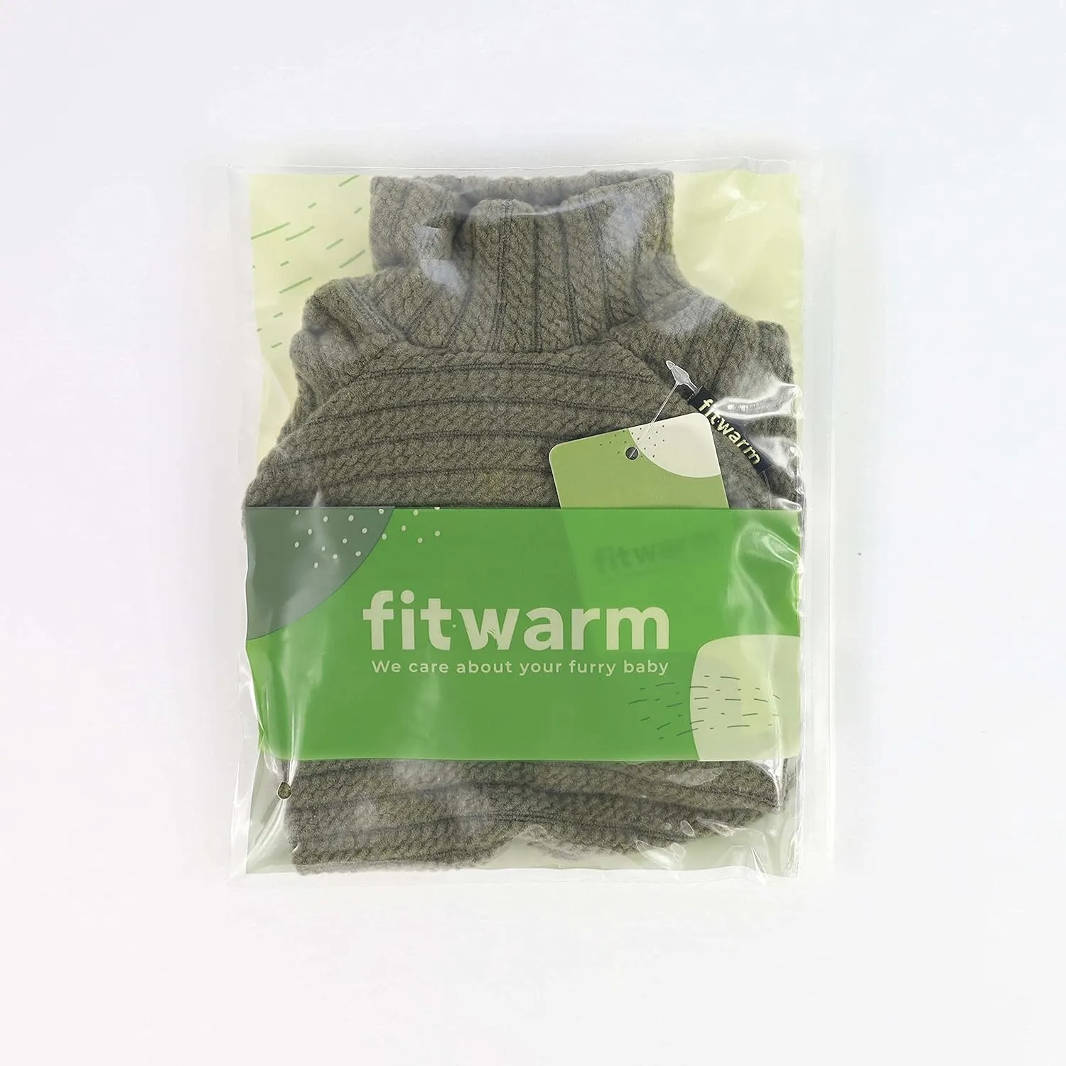 Fitwarm Turtleneck Knitted Dog Sweater Puppy Pajamas Thermal Doggie Winter Clothes Knitwear Pet Coats Cat Apparel Green X-Large