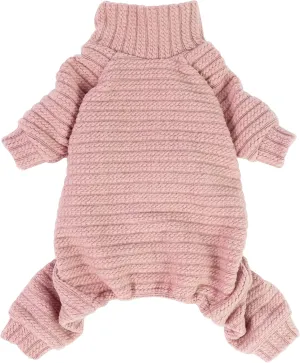 Fitwarm Turtleneck Knitted Dog Sweater Puppy Pajamas Thermal Doggie Winter Clothes Knitwear Pet Coats Cat Apparel Pink Large