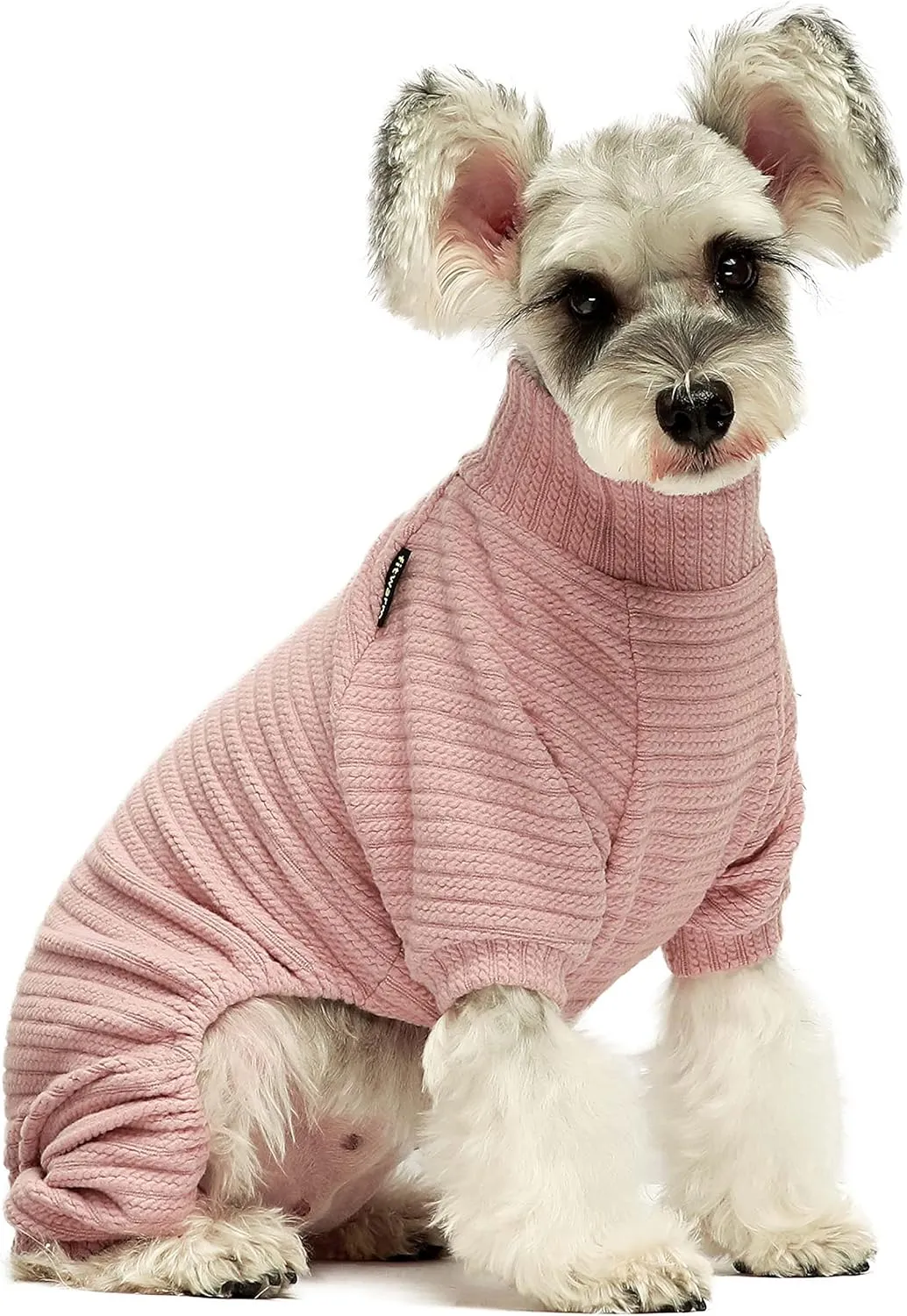Fitwarm Turtleneck Knitted Dog Sweater Puppy Pajamas Thermal Doggie Winter Clothes Knitwear Pet Coats Cat Apparel Pink X-Large