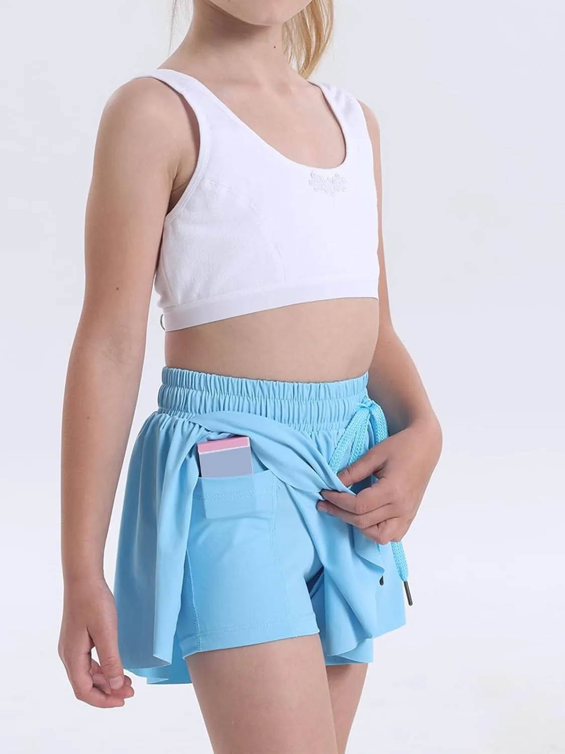 Flowy Shorts for Girls Athletic Running Biker Shorts Preppy Youth Butterfly Shorts