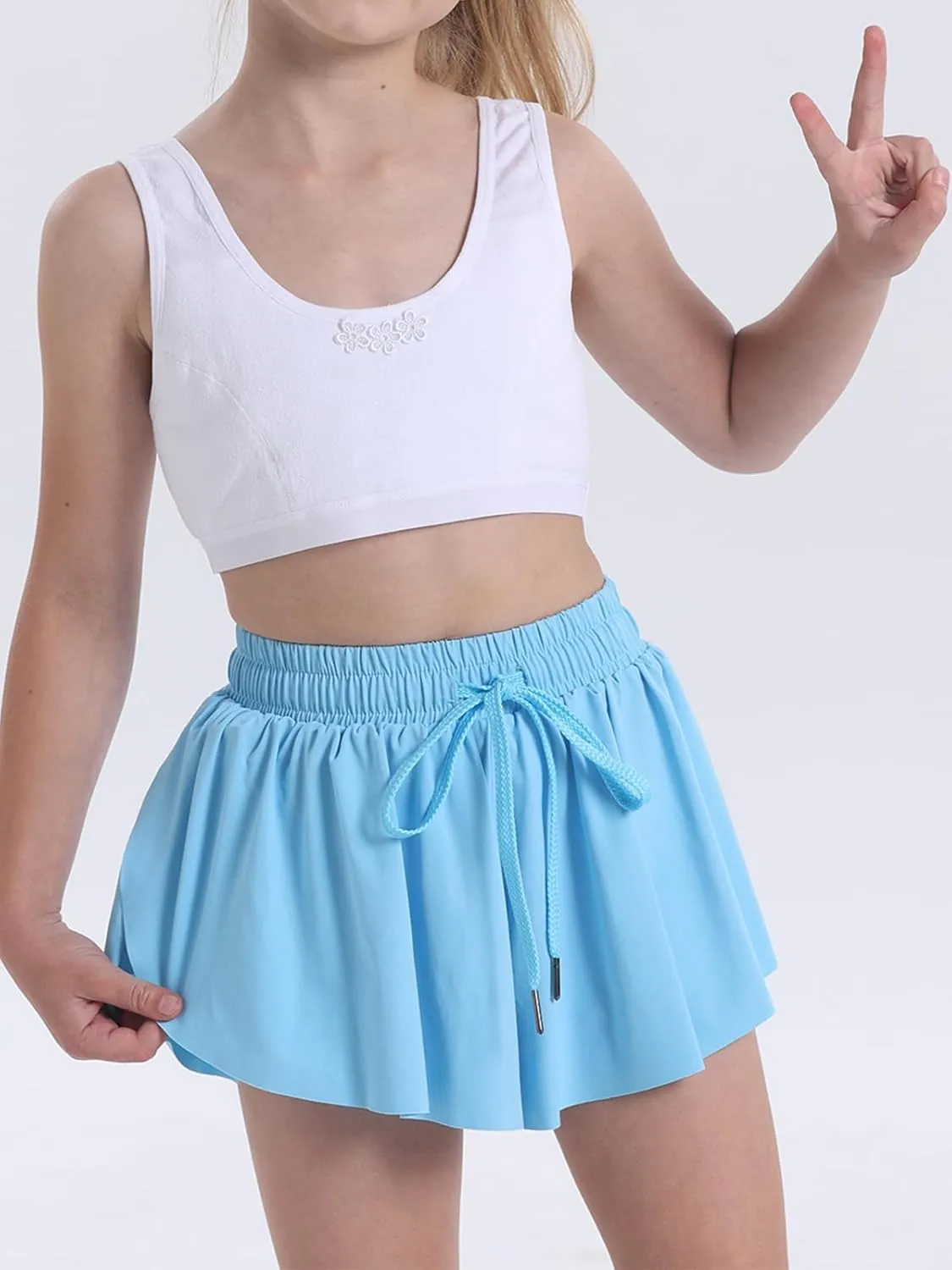 Flowy Shorts for Girls Athletic Running Biker Shorts Preppy Youth Butterfly Shorts