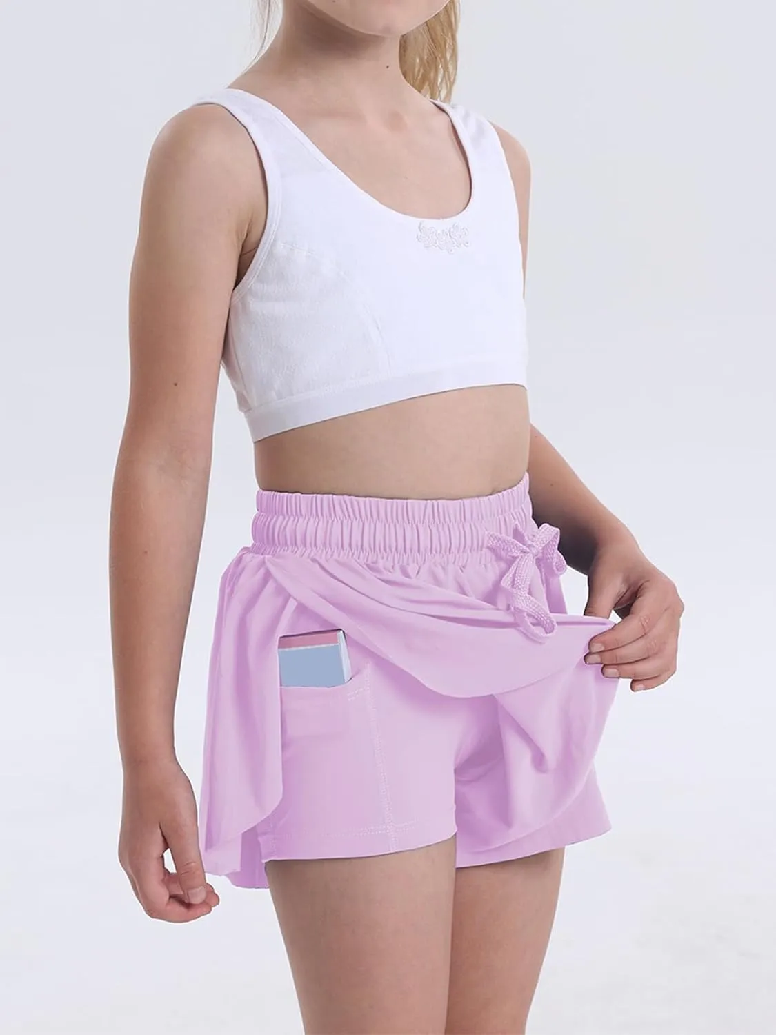 Flowy Shorts for Girls Athletic Running Biker Shorts Preppy Youth Butterfly Shorts
