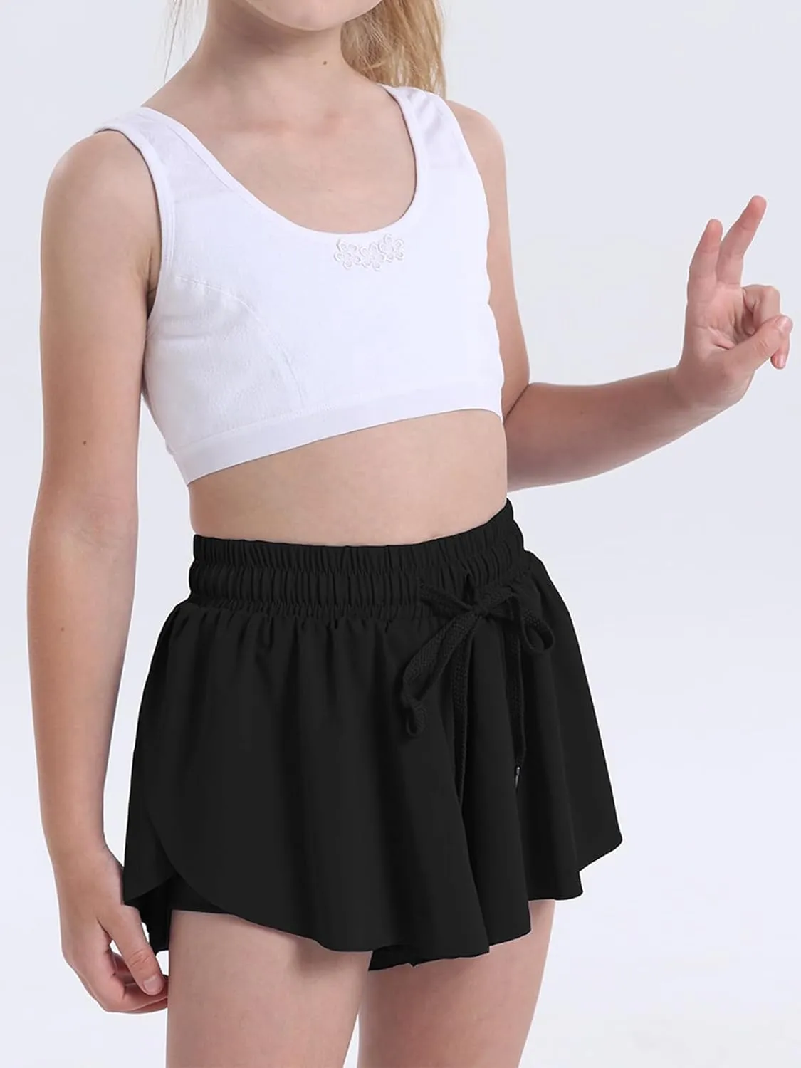 Flowy Shorts for Girls Athletic Running Biker Shorts Preppy Youth Butterfly Shorts