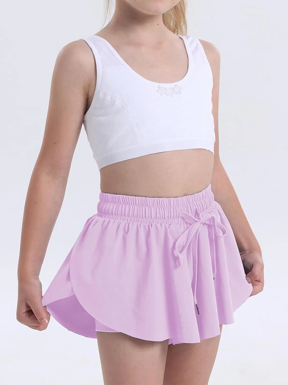 Flowy Shorts for Girls Athletic Running Biker Shorts Preppy Youth Butterfly Shorts